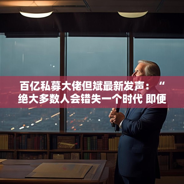 百亿私募大佬但斌最新发声：“绝大多数人会错失一个时代 即便这个时代雷声滚滚”