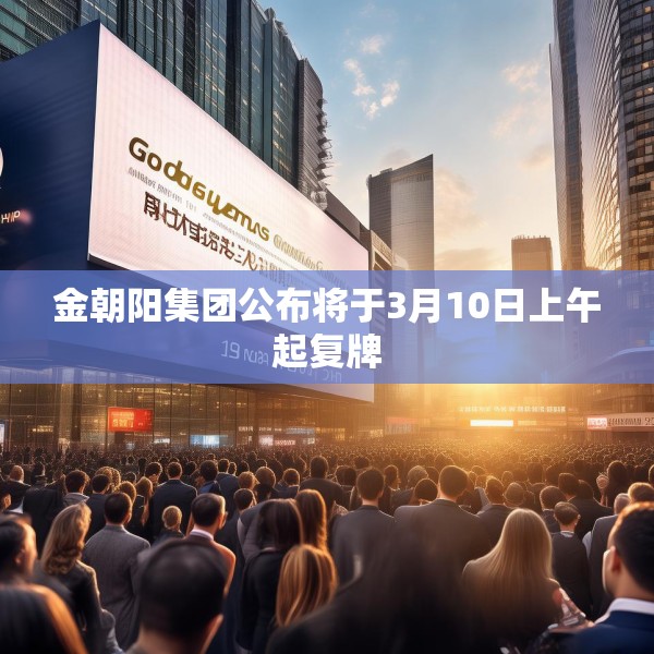 金朝阳集团公布将于3月10日上午起复牌