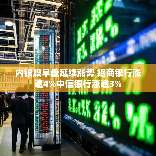 内银股早盘延续涨势 招商银行涨逾4%中信银行涨逾3%