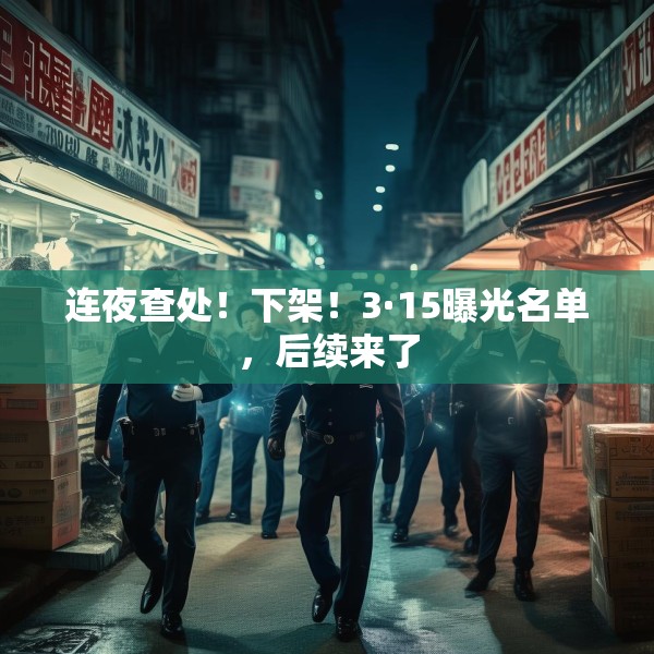连夜查处！下架！3·15曝光名单，后续来了