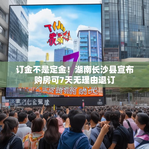 订金不是定金！湖南长沙县宣布购房可7天无理由退订