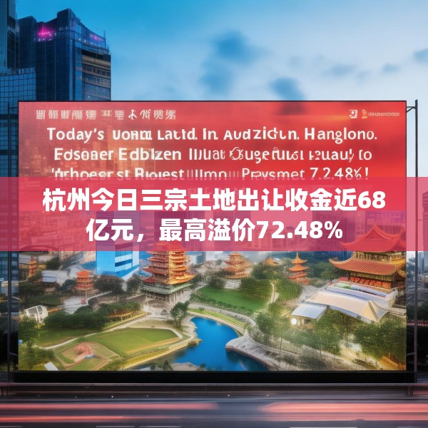杭州今日三宗土地出让收金近68亿元，最高溢价72.48%