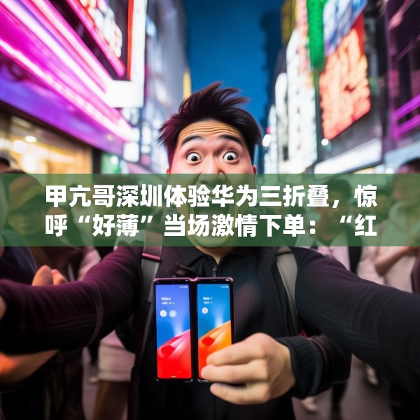 甲亢哥深圳体验华为三折叠，惊呼“好薄”当场激情下单：“红的黑的我都要！”