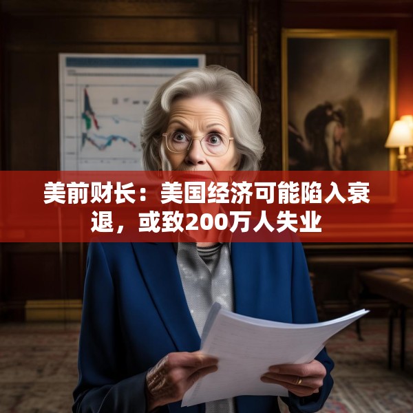美前财长：美国经济可能陷入衰退，或致200万人失业