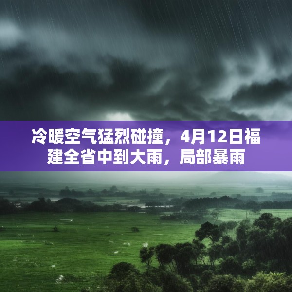 冷暖空气猛烈碰撞，4月12日福建全省中到大雨，局部暴雨