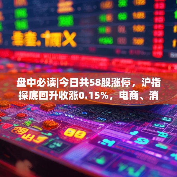 盘中必读|今日共58股涨停，沪指探底回升收涨0.15%，电商、消费板块持续活跃
