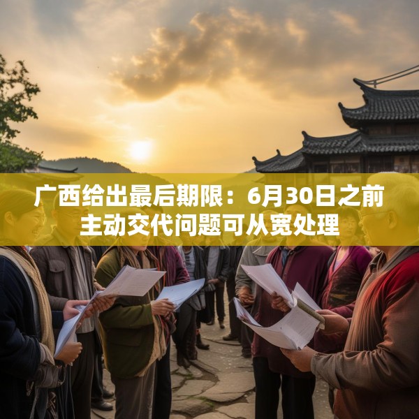 广西给出最后期限：6月30日之前主动交代问题可从宽处理