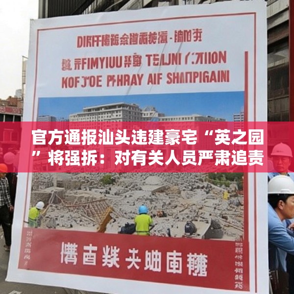 官方通报汕头违建豪宅“英之园”将强拆：对有关人员严肃追责问责
