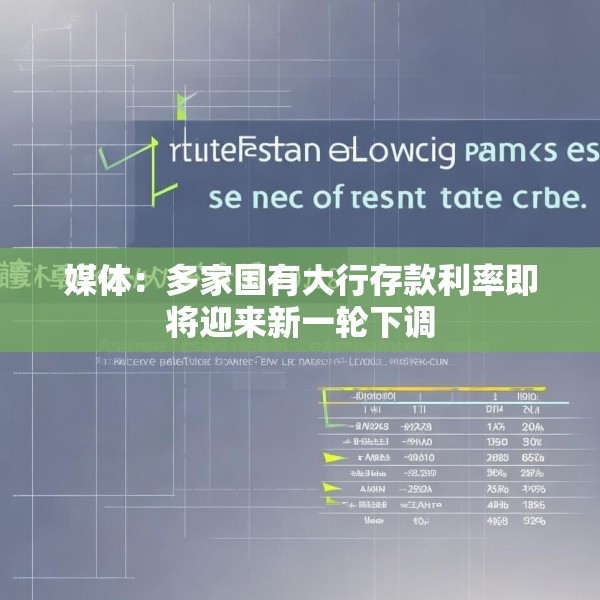 媒体：多家国有大行存款利率即将迎来新一轮下调
