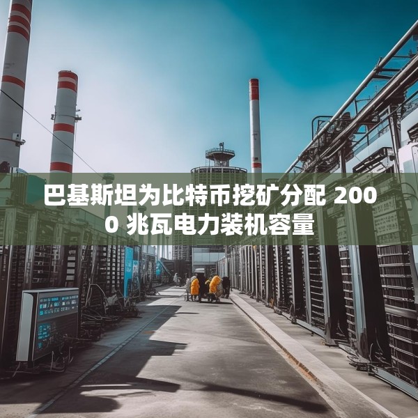 巴基斯坦为比特币挖矿分配 2000 兆瓦电力装机容量