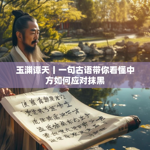 玉渊谭天丨一句古语带你看懂中方如何应对抹黑