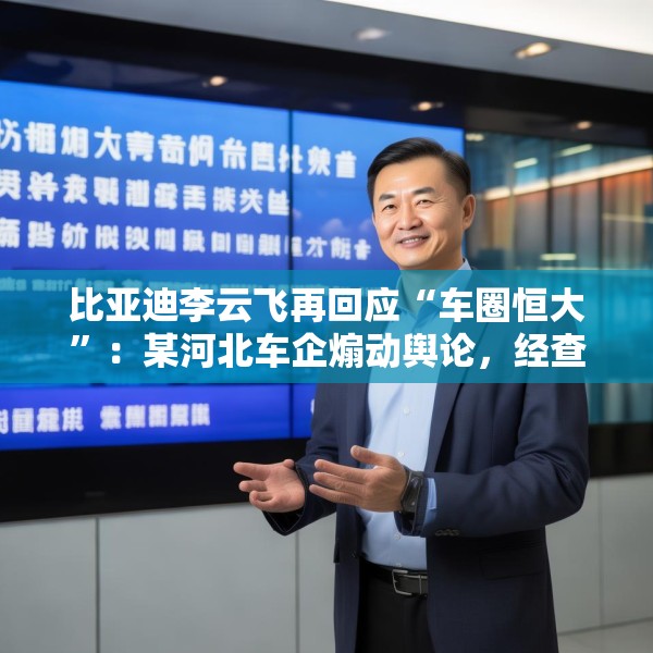 比亚迪李云飞再回应“车圈恒大”：某河北车企煽动舆论，经查没有问题