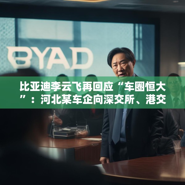 比亚迪李云飞再回应“车圈恒大”：河北某车企向深交所、港交所及监管机构恶意举报比亚迪