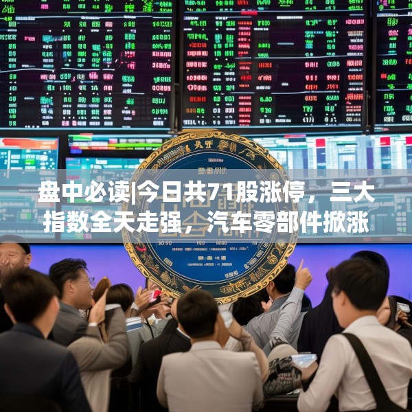盘中必读|今日共71股涨停，三大指数全天走强，汽车零部件掀涨停潮