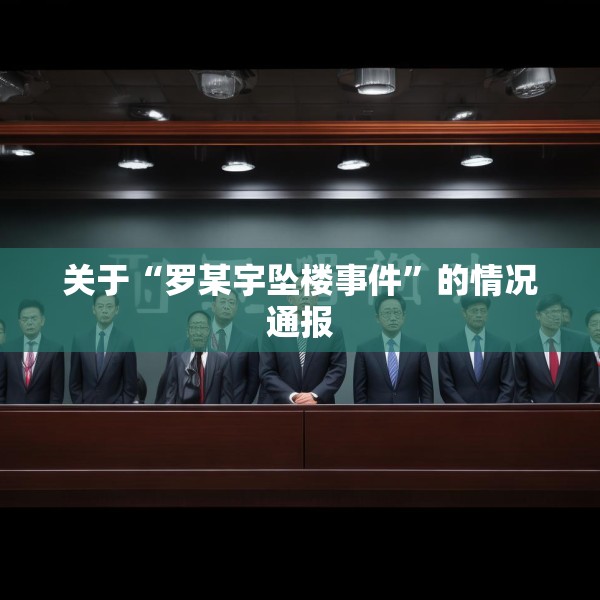 关于“罗某宇坠楼事件”的情况通报
