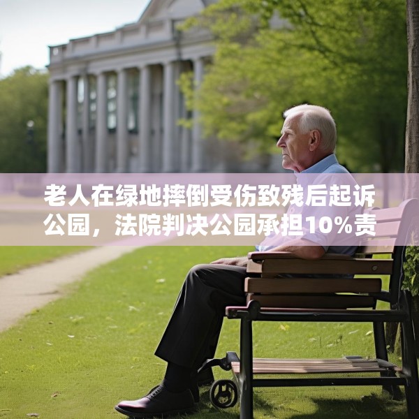 老人在绿地摔倒受伤致残后起诉公园，法院判决公园承担10%责任
