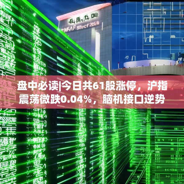 盘中必读|今日共61股涨停，沪指震荡微跌0.04%，脑机接口逆势走强
