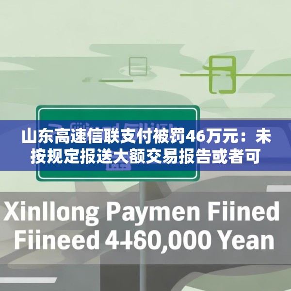 山东高速信联支付被罚46万元：未按规定报送大额交易报告或者可疑交易报告