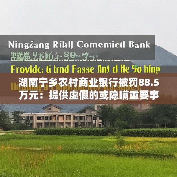 湖南宁乡农村商业银行被罚88.5万元：提供虚假的或隐瞒重要事实的统计资料等
