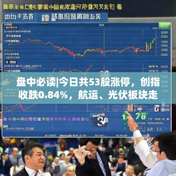 盘中必读|今日共53股涨停，创指收跌0.84%，航运、光伏板块走强