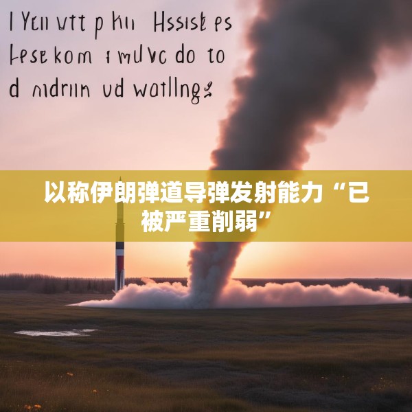 以称伊朗弹道导弹发射能力“已被严重削弱”
