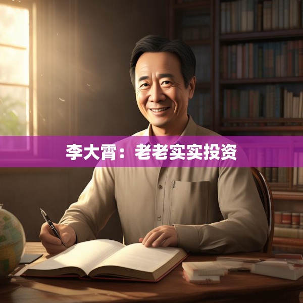 李大霄：老老实实投资