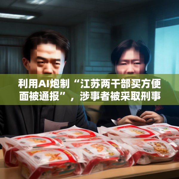 利用AI炮制“江苏两干部买方便面被通报”，涉事者被采取刑事强制措施