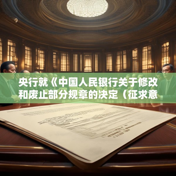 央行就《中国人民银行关于修改和废止部分规章的决定（征求意见稿）》公开征求意见
