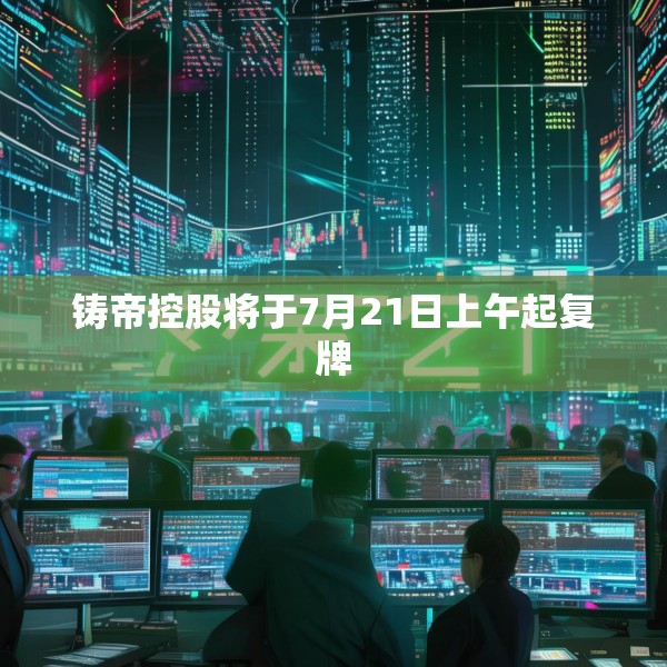 铸帝控股将于7月21日上午起复牌